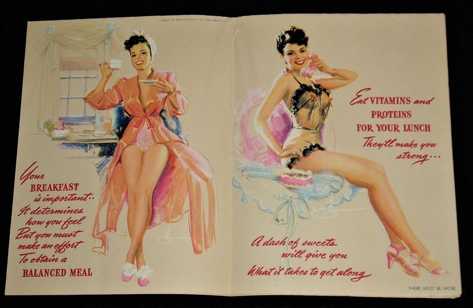 Adolph's Italian Restaurant Chicago, Pin Up Girls Foldout, 1944 Brown & Bigelow, Knute Munson