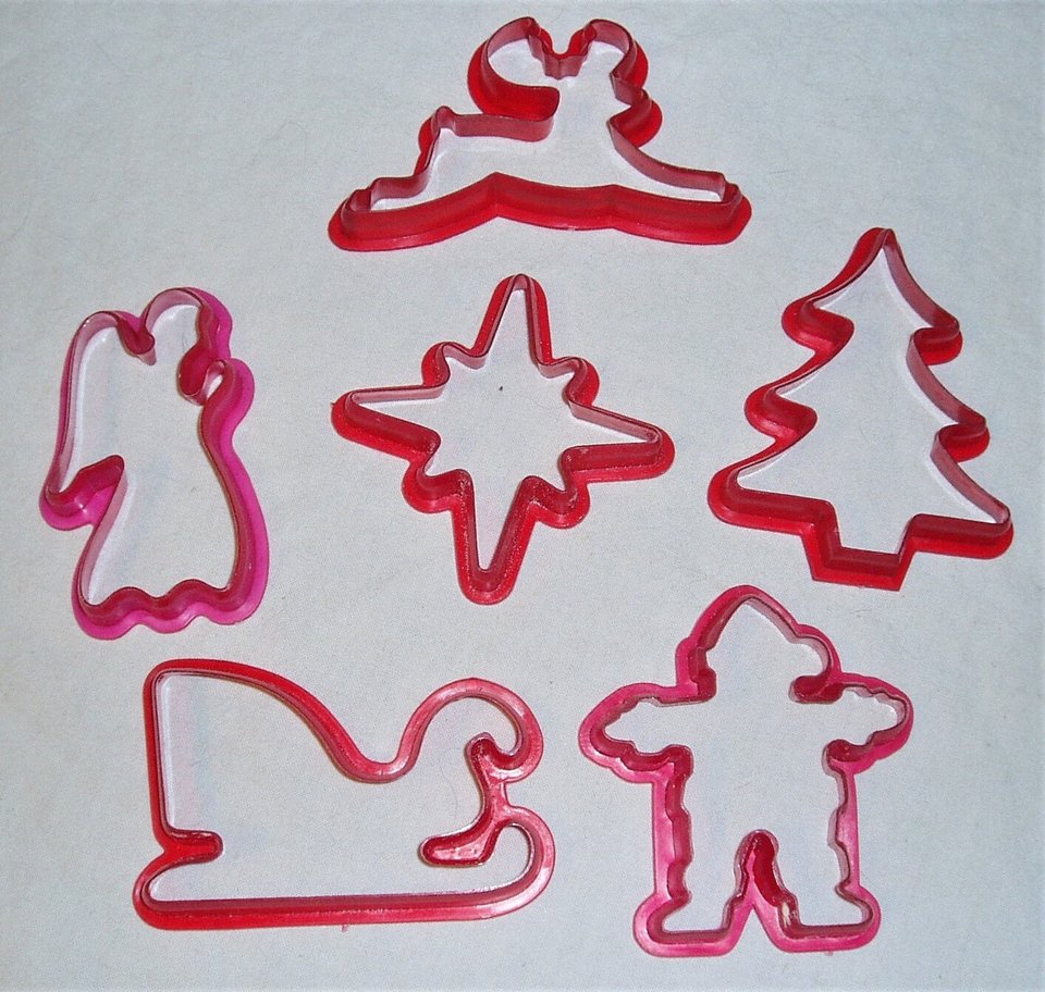 Vintage Cookie Cutters, Christmas x 6