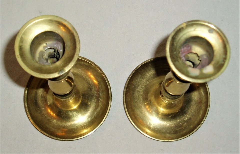 Brass Candlesticks, 7.25" Pair