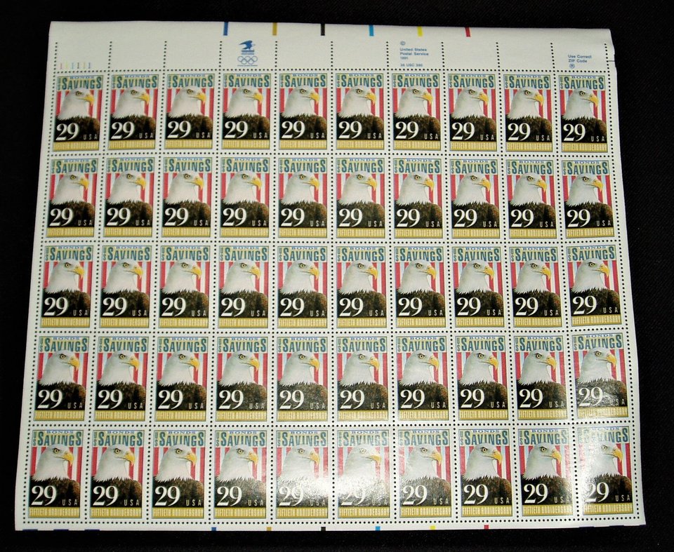Mint Sheet Postage Stamps, Savings Bond Scott Catalog #2534 x 50