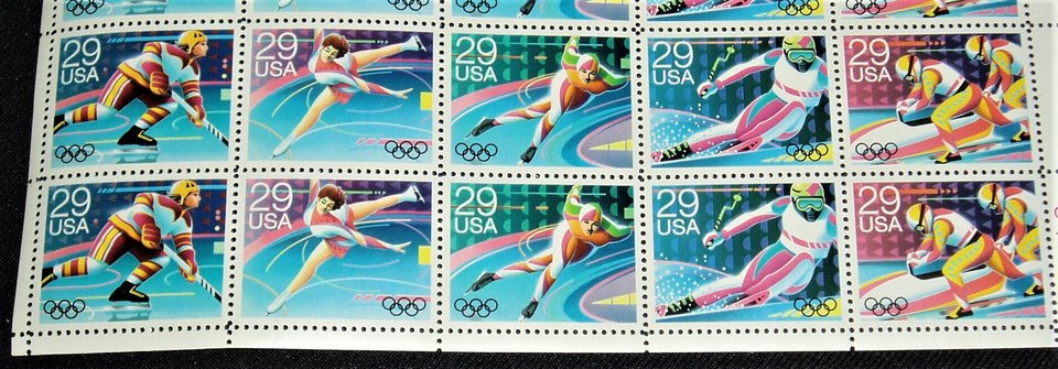 Olympic Stamps, Mint Sheet Scott Catalog #2611-15, 35 stamps