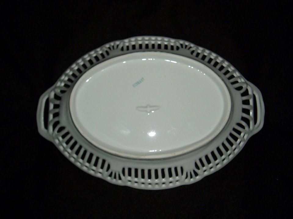 Vintage Pierced Serving Vegetable Bowl, Floral Design, 1920s