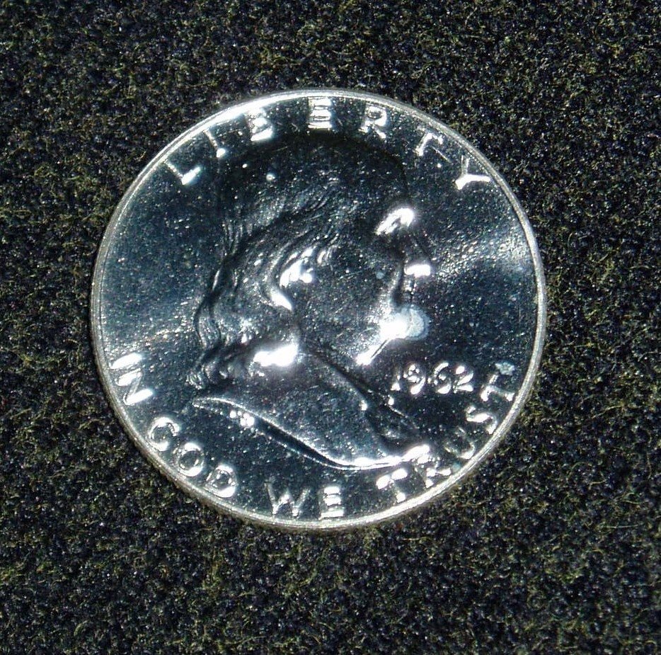 1962 Franklin Half Dollar Proof, 90% Silver, Free USA Shipping