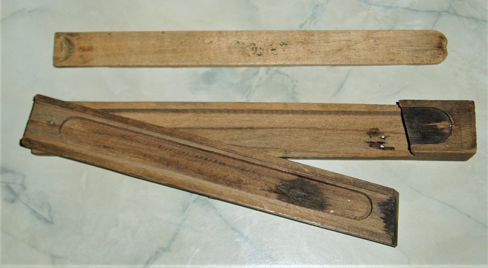 Antique Pencil Case, 2-Tier, Swing-Away Tray