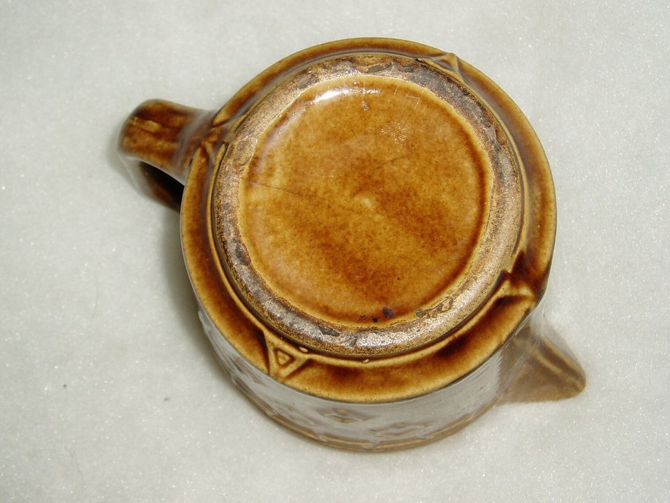 Antique Stoneware Pitcher, Diamond Pattern, Western Monmouth, 1930's-40's