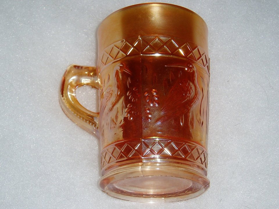 Vintage Carnival Glass, Stork and Rushes, Mug