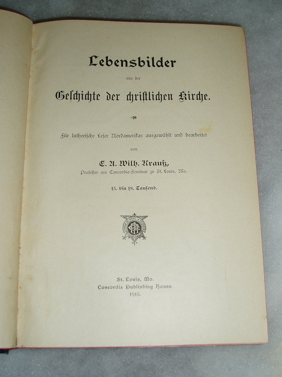 Antique 1915 Book, German Language, History of Christian Church, Mint Condition