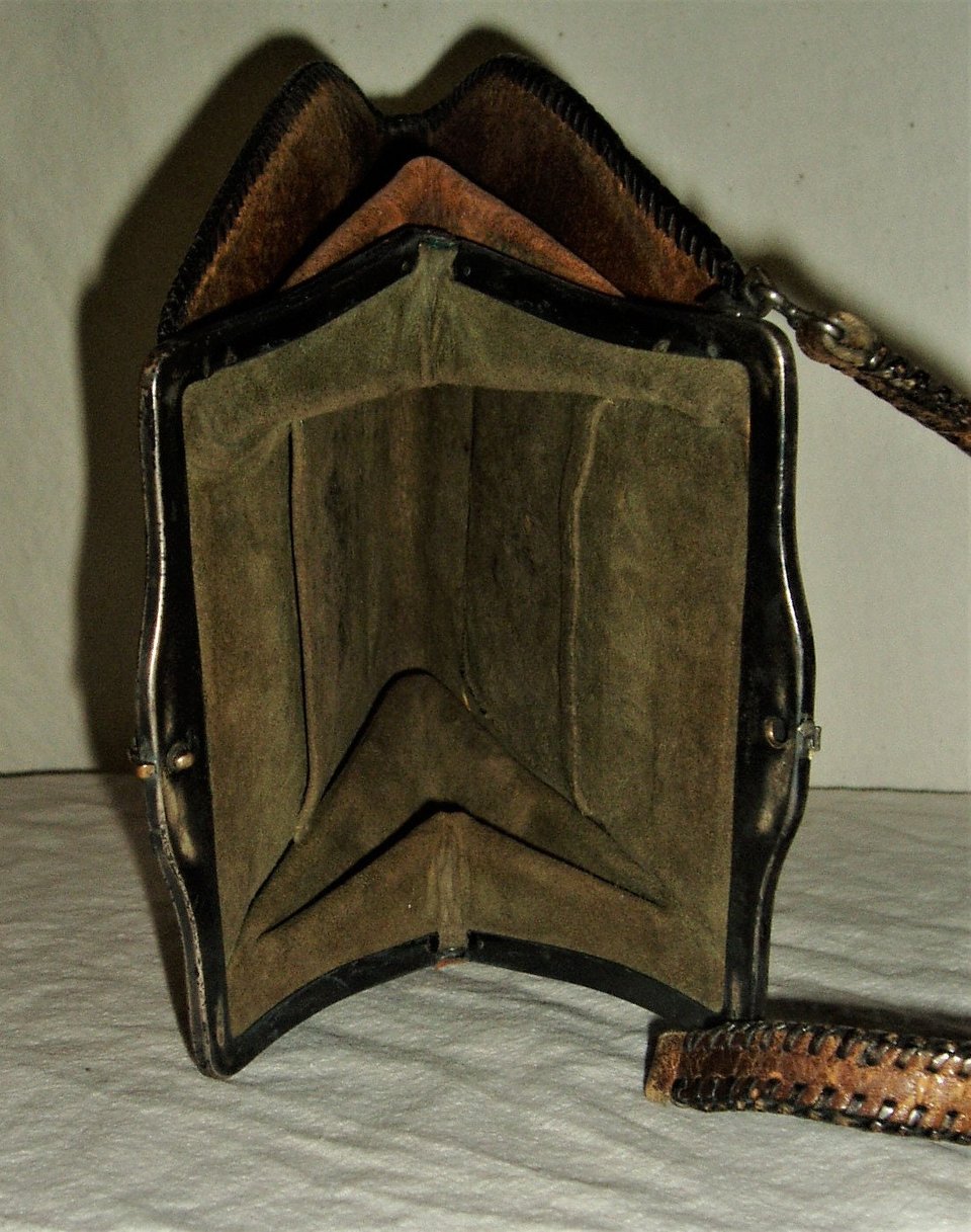 Arts & Crafts Leather Purse, Excellent