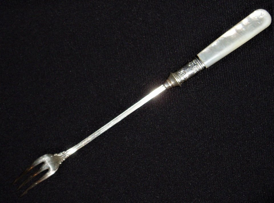 Antique Pickle Fork, Sterling and Mother of Pearl, Landers Fafay & Clark