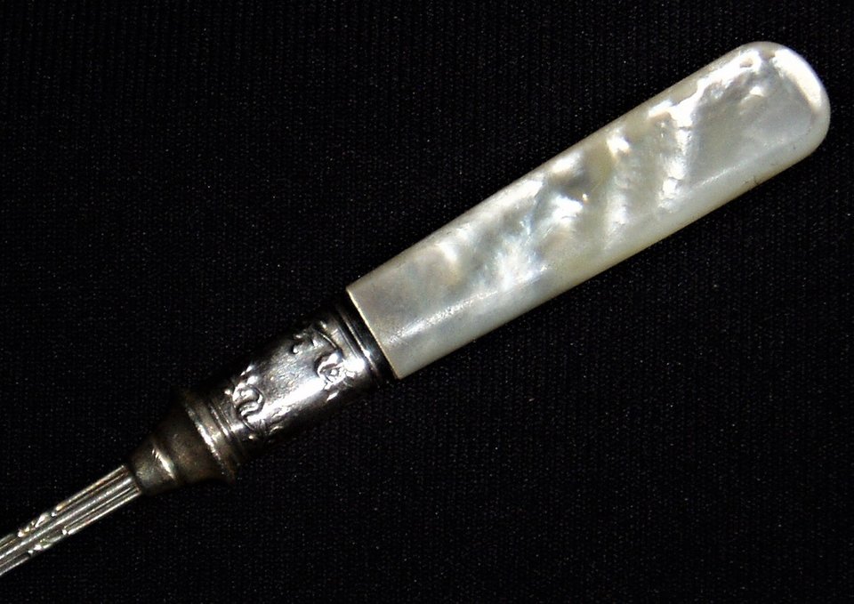 Antique Pickle Fork, Sterling and Mother of Pearl, Landers Fafay & Clark