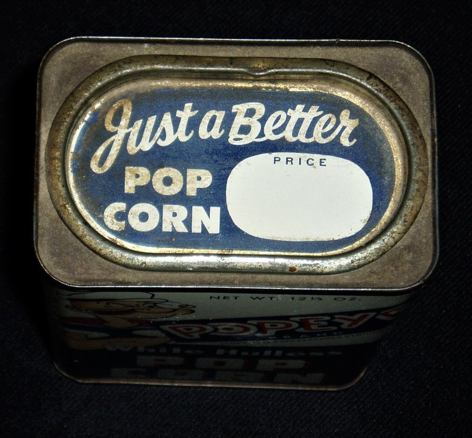 Vintage Tin Popeye Popcorn, Movie TV Prop