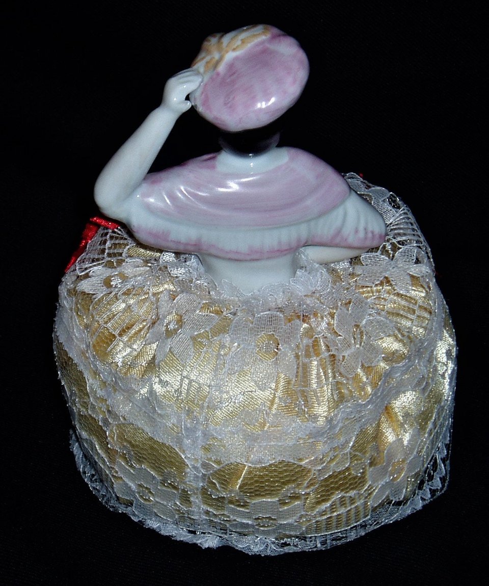 Ceramic Half Doll Pin Cushion, Vintage