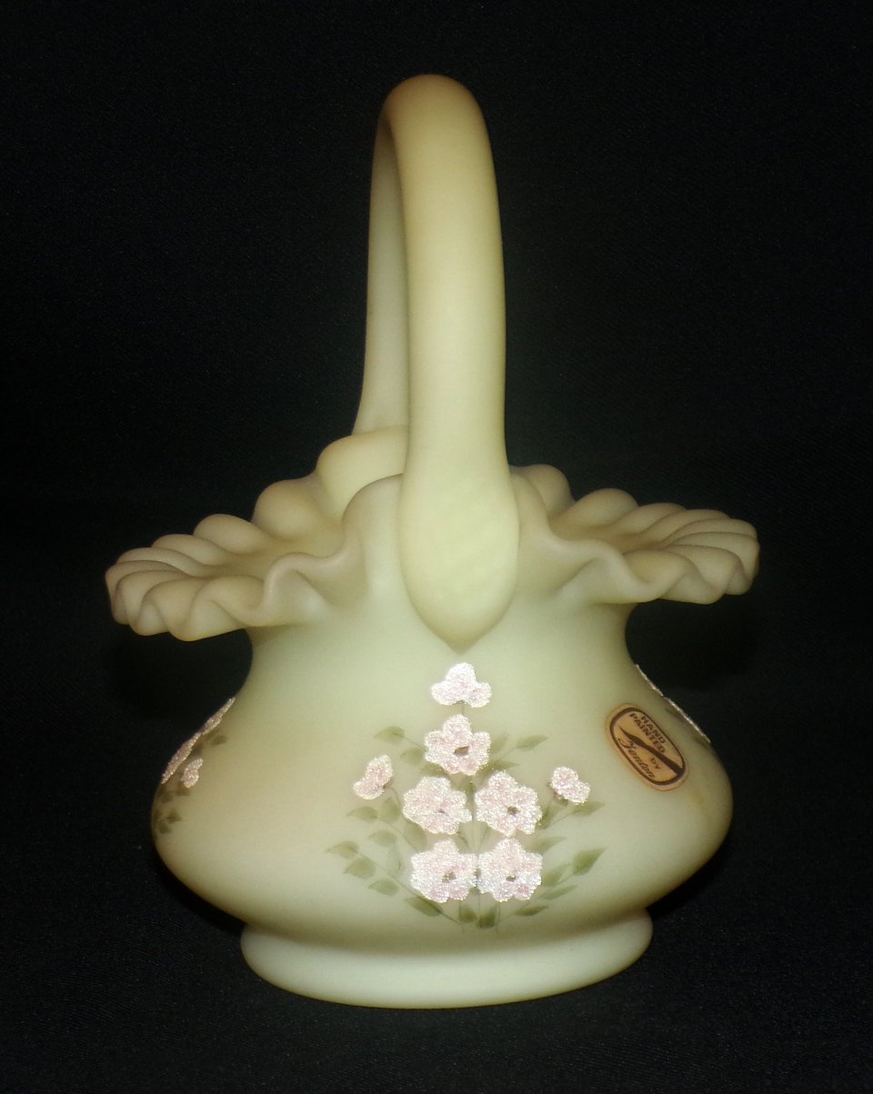 Fenton Custard Basket, Matte Satin Floral