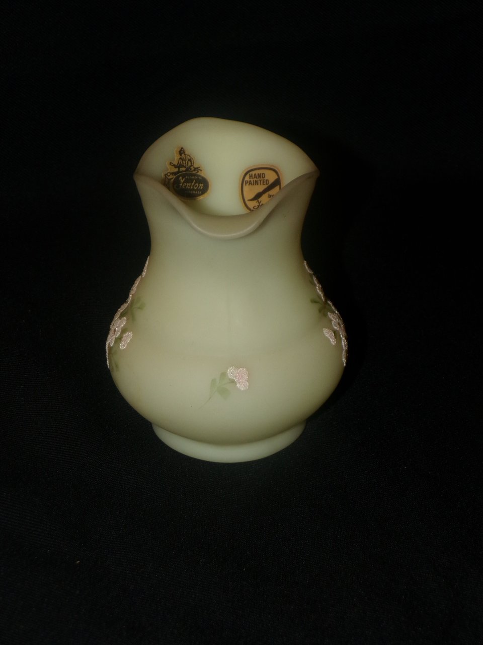 Fenton Custard Creamer, Matte Satin Floral