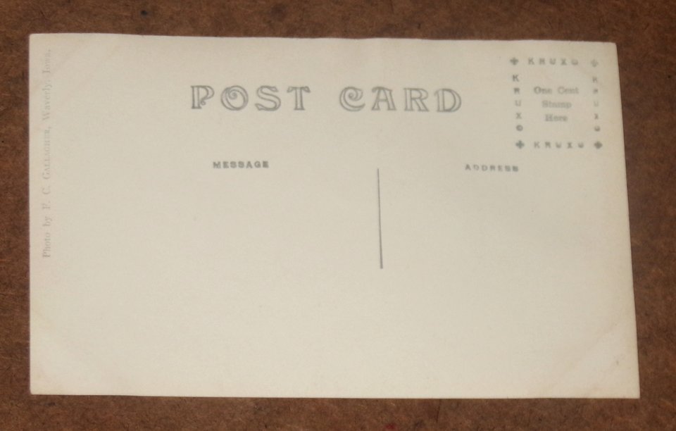 Real Photo Postcard, View Along Creek, Horton Iowa