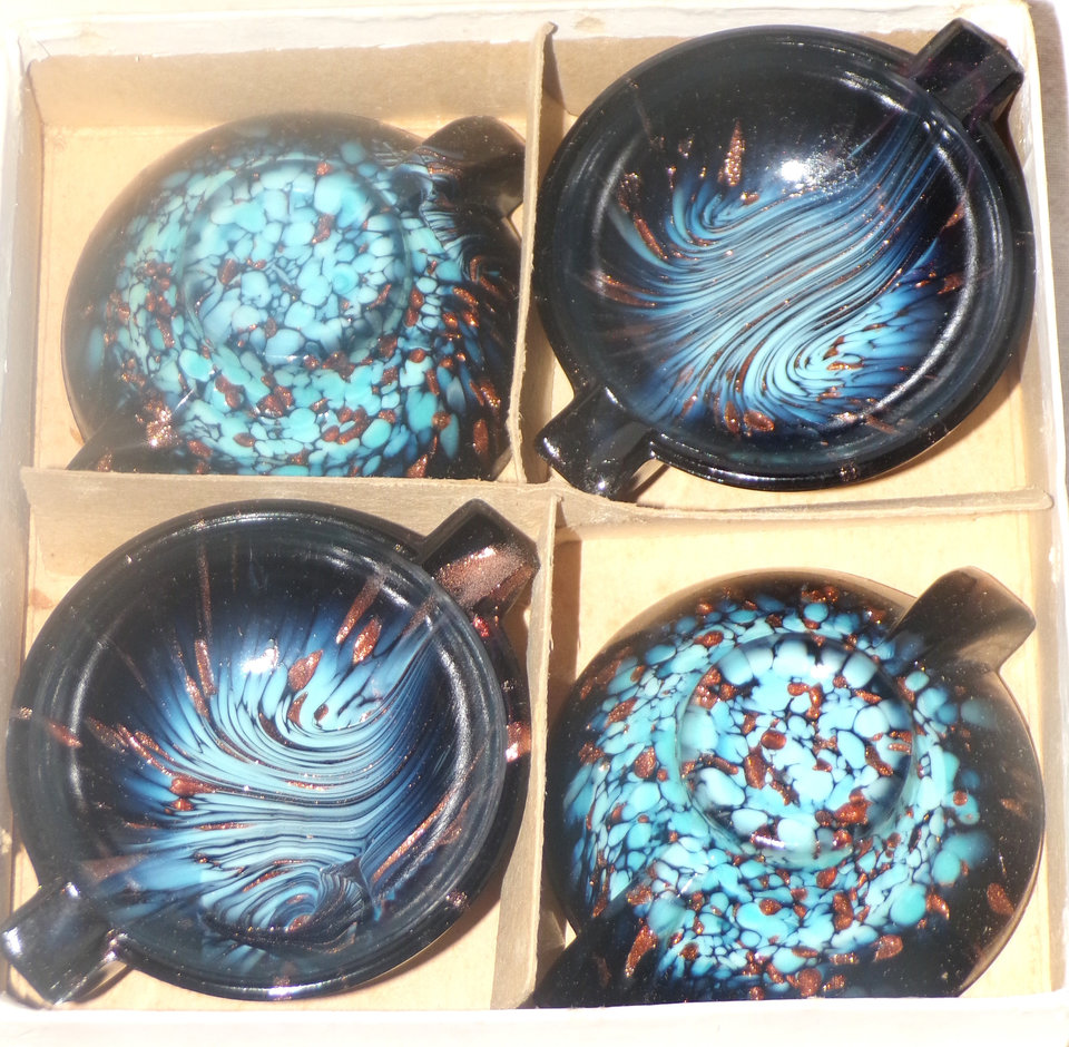 Vintage Venetian Nason Weil Murano Ashtrays, Set of 4