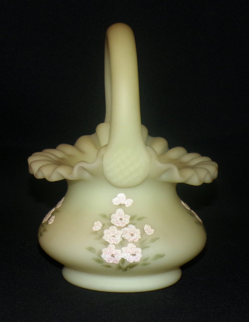 Fenton Custard Basket, Matte Satin Floral