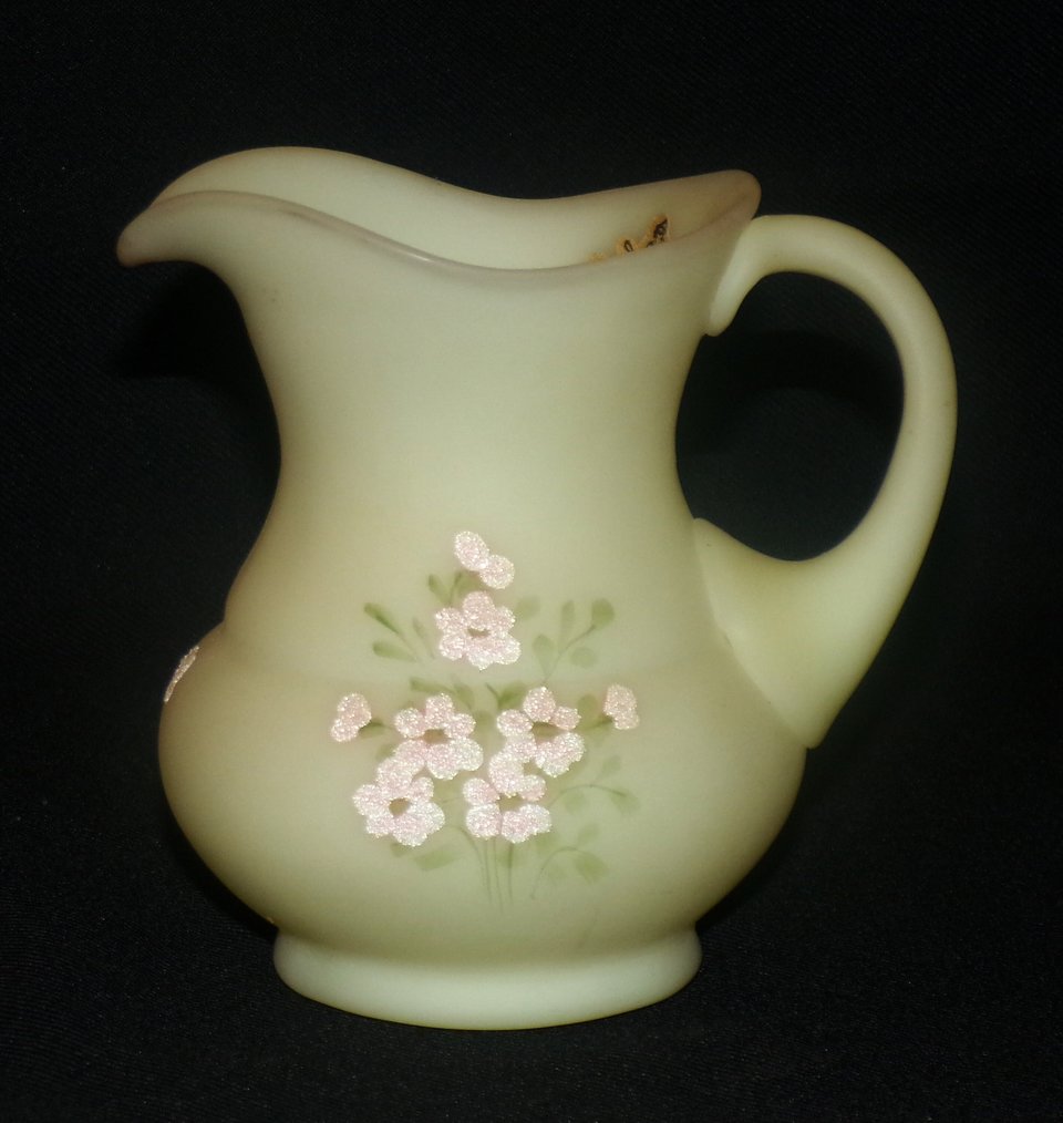 Fenton Custard Creamer, Matte Satin Floral