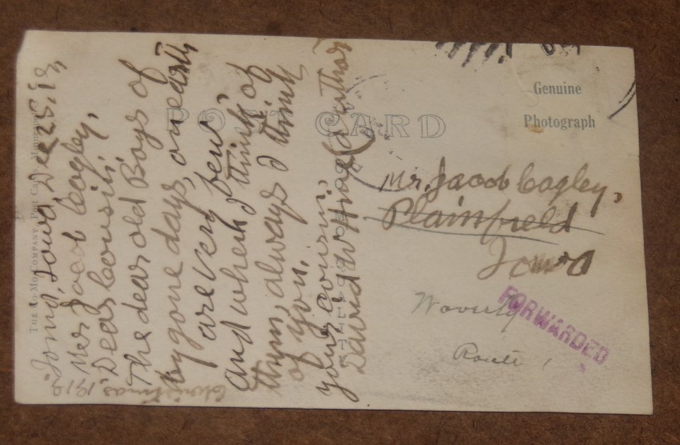 Real Photo Postcard, High School, Ionia Iowa