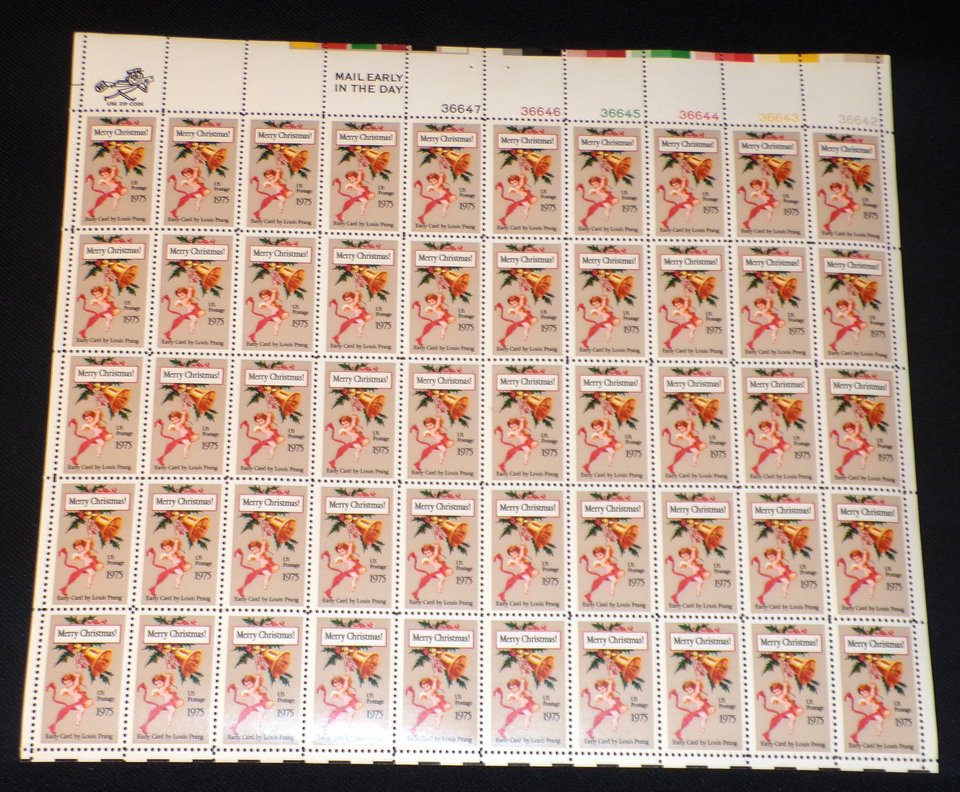 Mint 10c Stamp Sheet, Christmas Card, Scott Catalog #1580, 50 Stamps