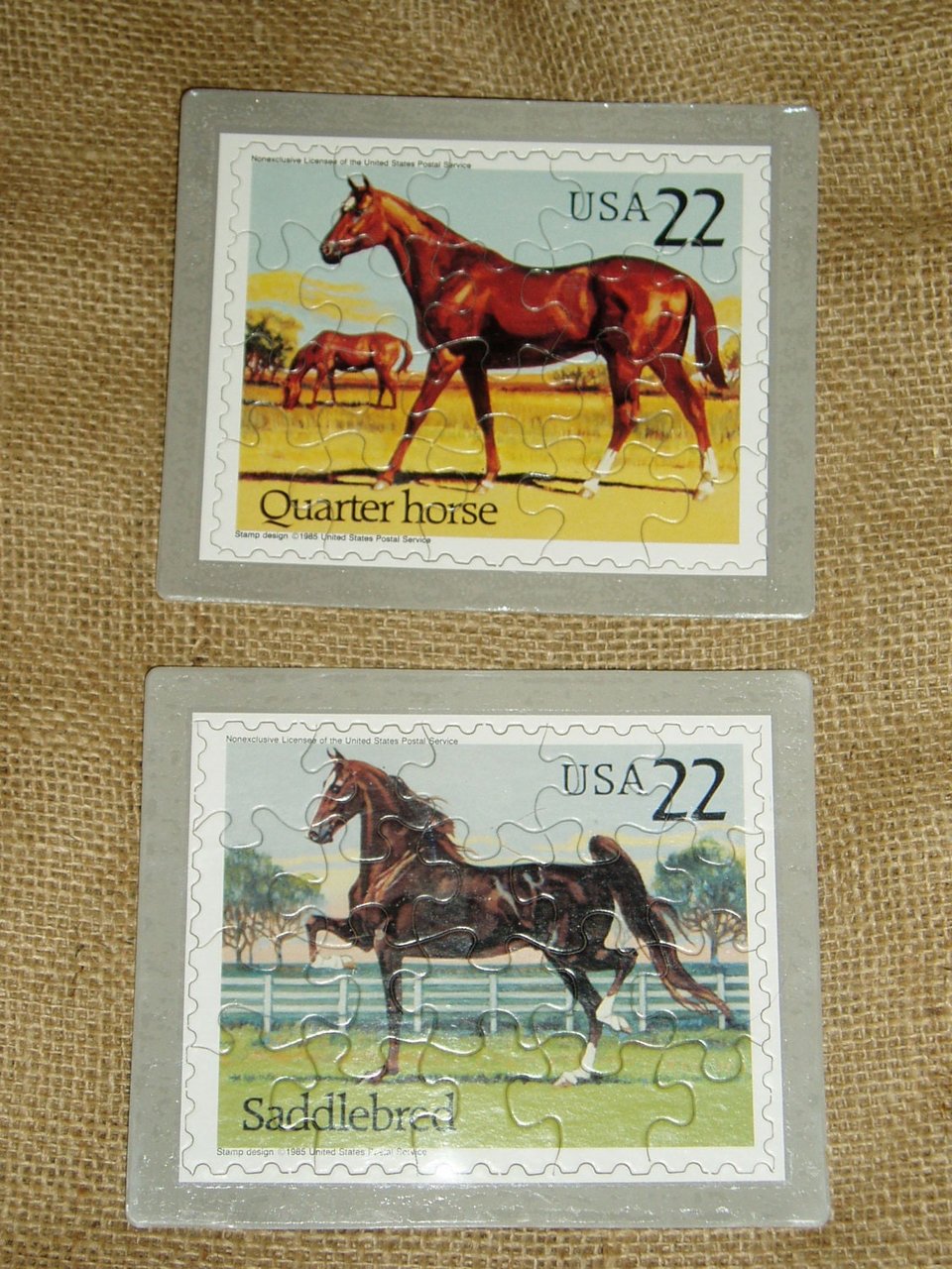 Horses, USPS Puzzle Postcards, Set/4,Scott #2155-2158