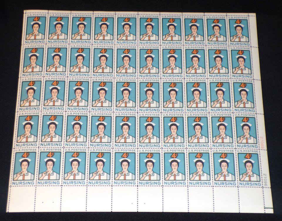 Mint 4c Stamp Sheet, Nursing, Scott Catalog #1190 x 50 Stamps
