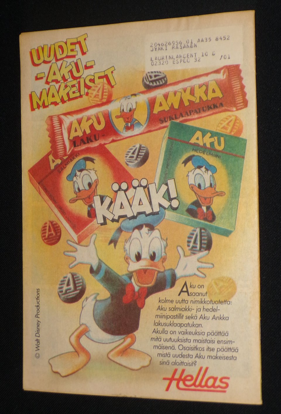 Comic Book Donald Duck, AkuAnkka Finish, No. 35 1984 Near Mint
