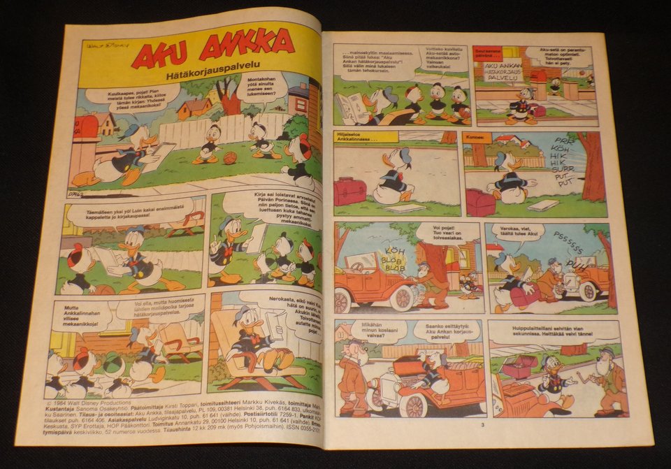 Comic Book Donald Duck, AkuAnkka Finish, No. 35 1984 Near Mint