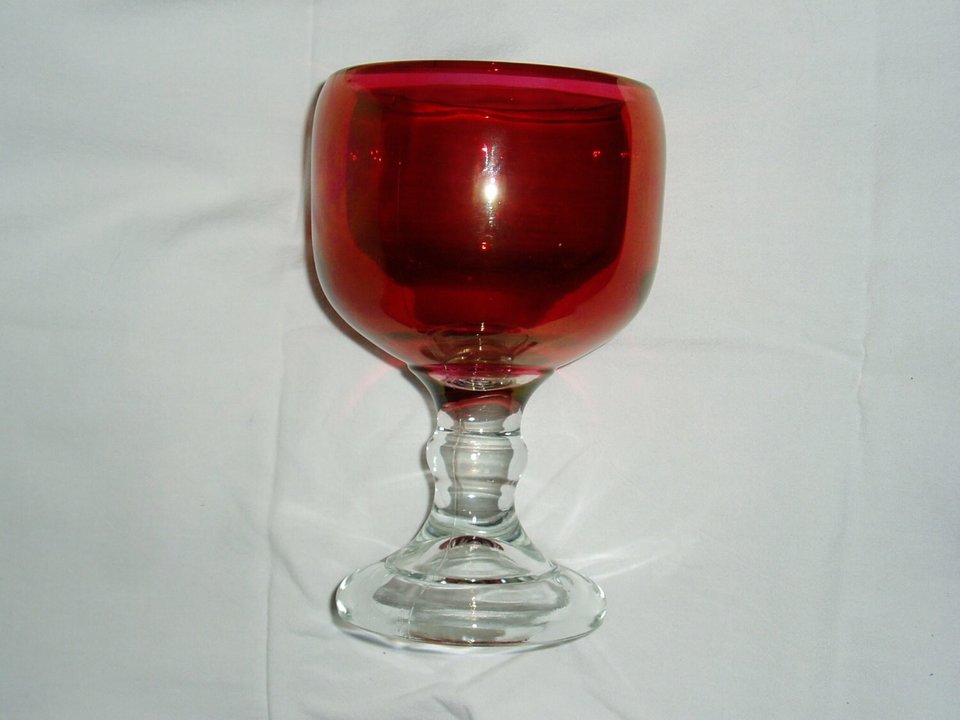 Huge Drinking Glass, Ruby Flashed