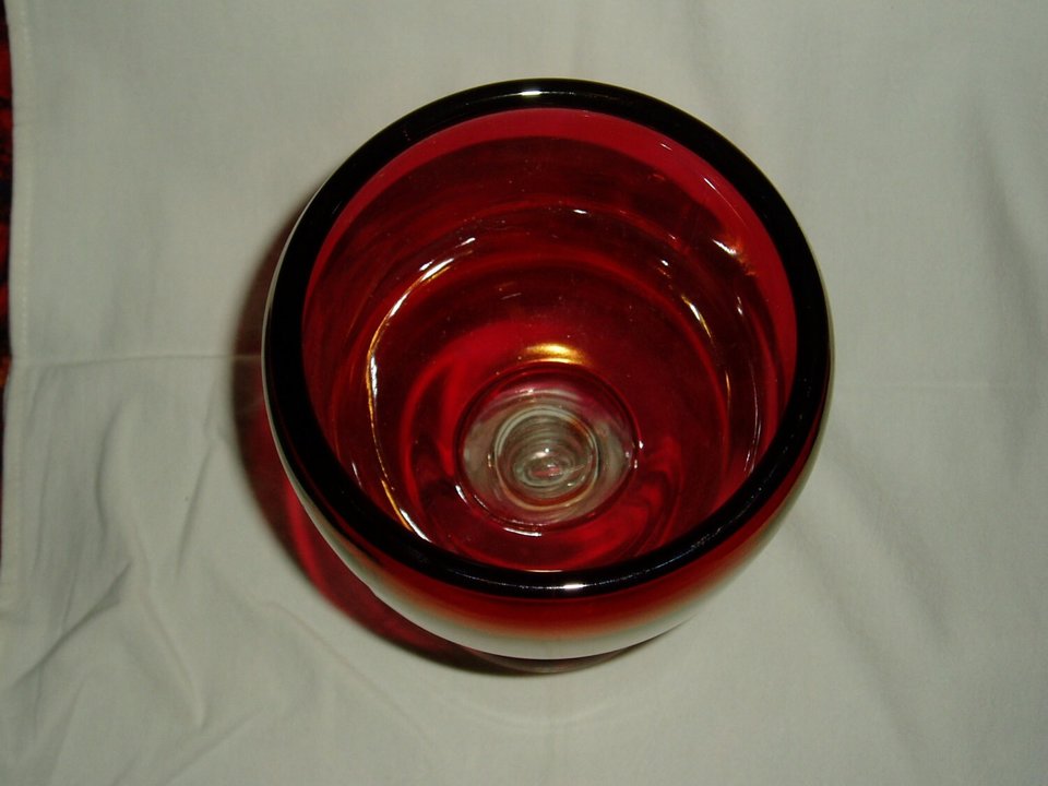 Huge Drinking Glass, Ruby Flashed