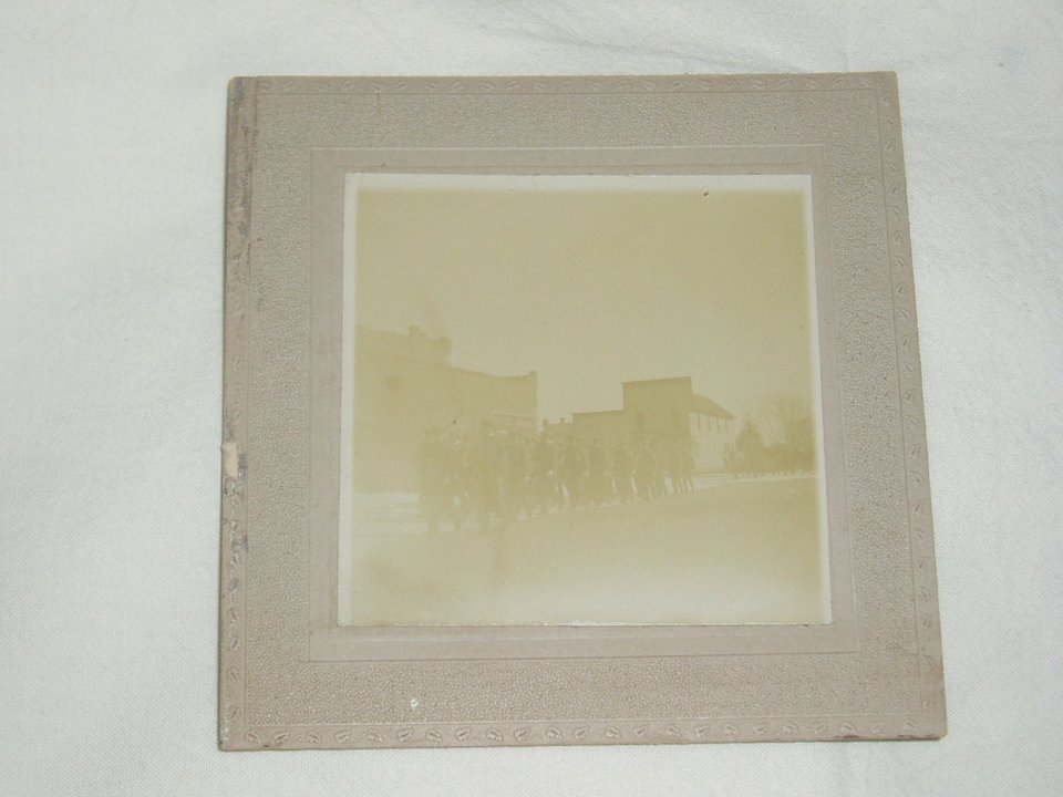 Rare Topic, Antique Cabinet Photo, Military? Funeral Procession, Free USA Shipping