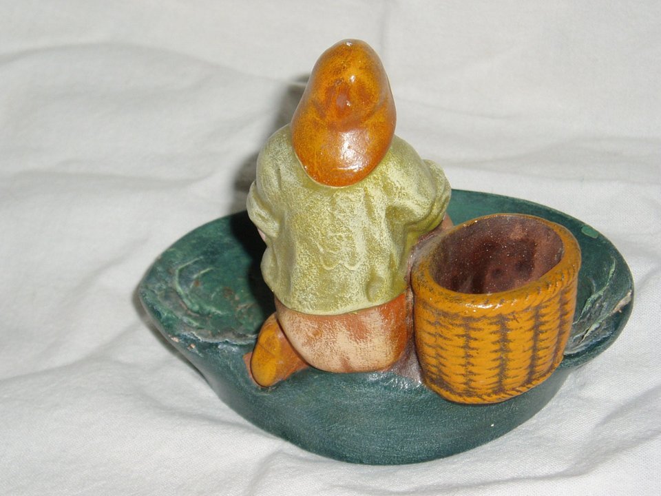 Dieppe France Pottery, Figural Bowl, Fisherman