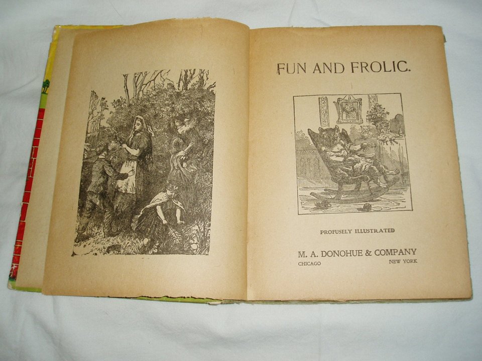 Children's Book, Fun and Frolic, Engraved Drawings