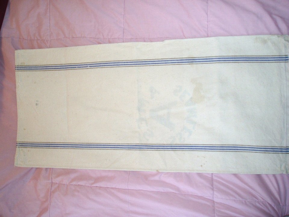 Feedsack Material, Striped, Heavy Duty, Upholstery Fabric
