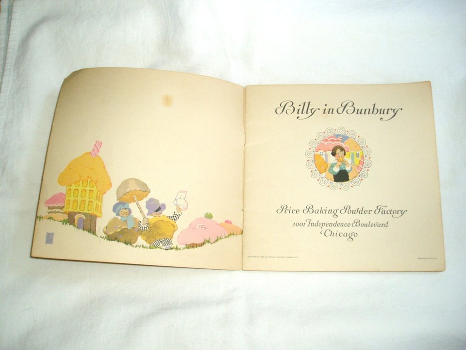 Billy in Bunbury, Children's Advertising Recipe & Story Book, 1925