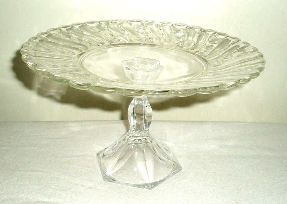 Glass Cake Stand, Crystal, Smaller Size