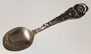 Sterling Silver Spoon, Black Man Eating Watermelon, Carter Bldg, Houston Tex