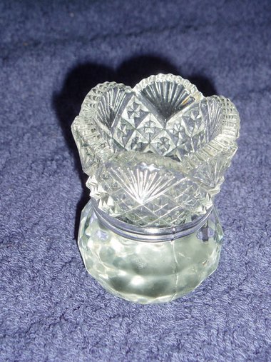 Toothpick Holder/Bud Vase, Lead Crystal, Fan & Diamond