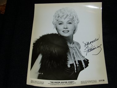 Autograph,  Rhonda Fleming, The Buster Keaton Story, 1957
