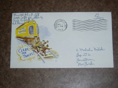 World War II Patriotic Cover, Minkus "Clear the Tracks!", 1943
