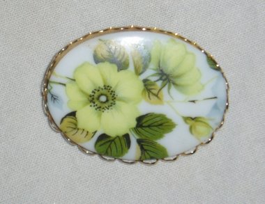 Floral Pin Brooch, Yellow Wild Rose
