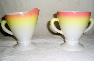 Mid-Century Retro Cream and Sugar