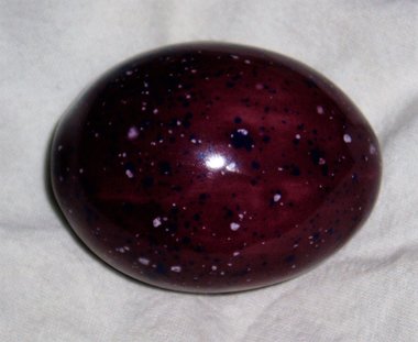 Ceramic Egg, Purple with White & Blue Spots, For Home and Holiday Decorating, Second Egg Ships Free