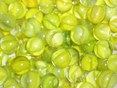 Vintage Cat's-Eyes Marbles x 30, Yellow, Artist Supplies