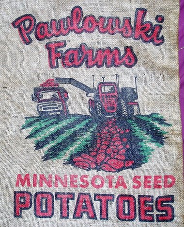 Burlap Sack, Pawlowski Farms, Argyle Minnesota, Farm Scene Graphic