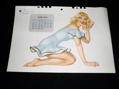 Pinup Calendar Page, Esquire April 1947 Vargas