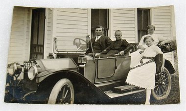 Real Photo RPPC Postcard, Family's New Car