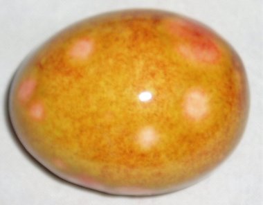 Ceramic Egg, Brown with Pink Spots, For Home and Holiday Decorating, Second Egg Ships Free