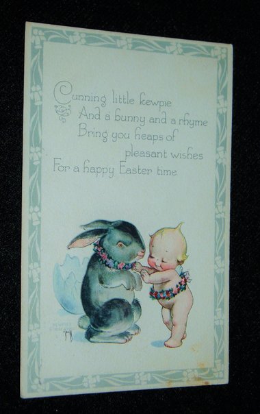 Kewpie Easter Postcard, Signed Rose O'Neill, Gibson Art, Free Shipping