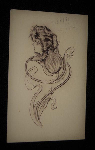 Antique Postcard, Flower Faces, Signed Cobb Shinn, 2nd Card Ships Free